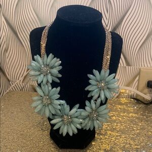 Anthropologie  Floral Statement Necklace with Gold Chain
